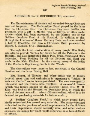 Wadsley Christmas celebrations 1915 